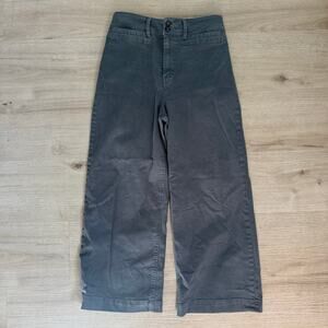 Unpublished Grey High Rise Wide Leg Cropped Sailor Pants Trousers Size 28